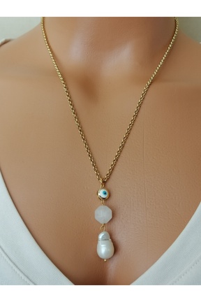 گردنبند استیل ( فولاد ) زرد زنانه استیل (فولاد) LemaStone - کد 925084409