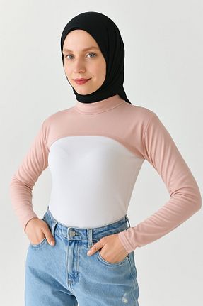 بادی حجاب صورتی زنانه پنبه ای mirach - کد 741669426