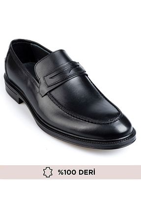 کفش کلاسیک مشکی مردانه چرم خالص depderi - کد 925128408