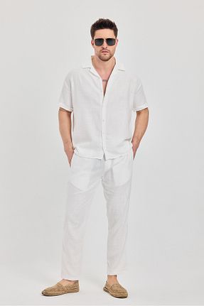 ست بالاتنه و پائین تنه سفید مردانه بافتنی gm giyimarket - کد 925125382