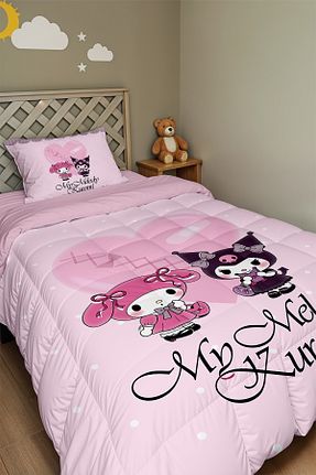لحاف تکنفره صورتی الیاف Evpanya - کد 924681772
