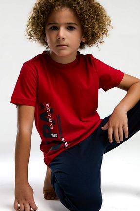 ست بالاتنه و پائین تنه قرمز بچه گانه بافت U.S. Polo Assn. - کد 925737049