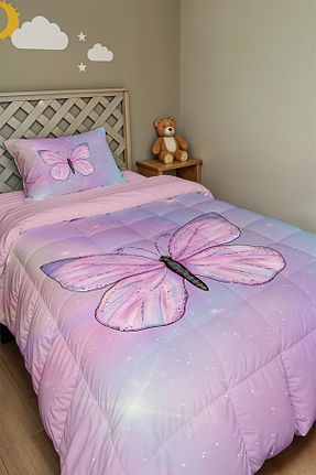 لحاف تکنفره صورتی الیاف Evpanya - کد 924681605
