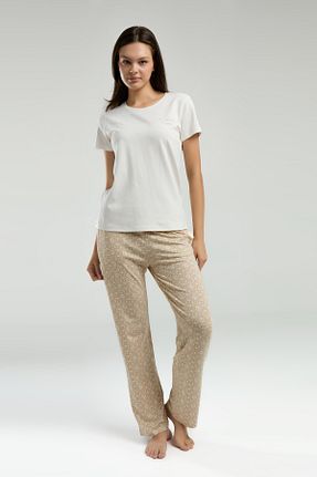 ست لباس راحتی سفید زنانه چاپی Pierre Cardin - کد 925142265