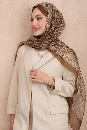 شال قهوه ای زنانه ابریشم diorel - کد 925143056