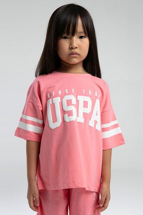 ست بالاتنه و پائین تنه صورتی بچه گانه بافت U.S. Polo Assn. - کد 925740281