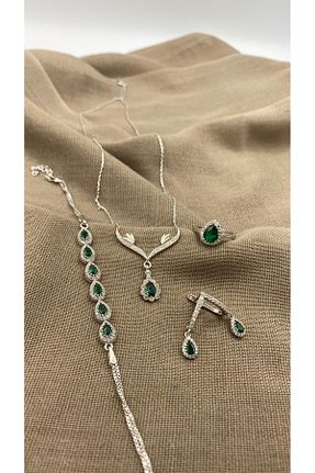 ست نقره خاکی زنانه زیرکن SURA SILVER - کد 925148640