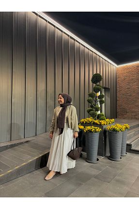 دامن سفید زنانه پنبه ای MESEQ - کد 925177058