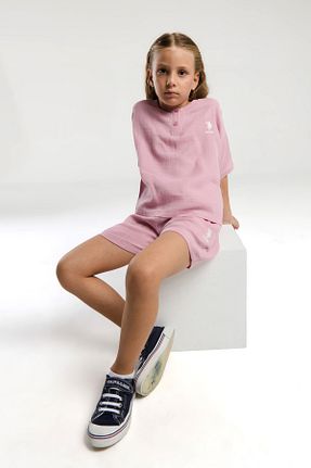 ست بالاتنه و پائین تنه صورتی بچه گانه بافتنی U.S. Polo Assn. - کد 925740406