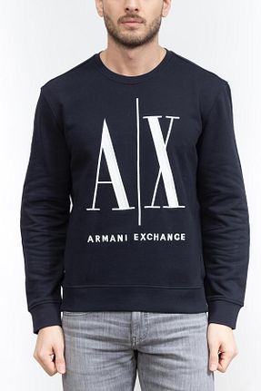 سوئیشرت سرمه ای مردانه ساده Armani Exchange - کد 845591597