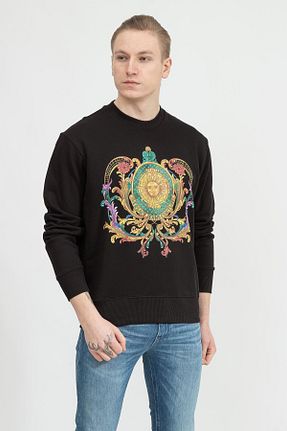 سوئیشرت مشکی مردانه ساده VERSACE JEANS COUTURE - کد 262041549