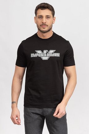 تیشرت مشکی مردانه یقه دوچرخه Emporio Armani - کد 639969660
