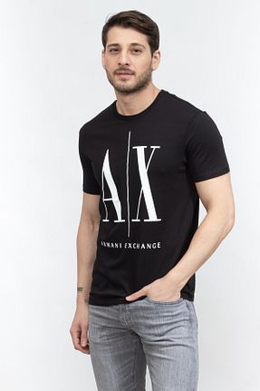 تیشرت مشکی مردانه یقه دوچرخه Armani Exchange - کد 844731644