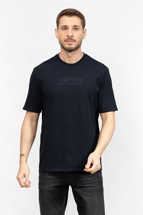 تیشرت سرمه ای مردانه یقه دوچرخه Armani Exchange - کد 891441762