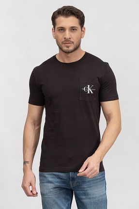 تیشرت مشکی مردانه یقه دوچرخه Calvin Klein - کد 378991436
