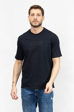 تیشرت سرمه ای مردانه یقه دوچرخه Armani Exchange - کد 891441762