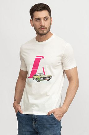 تیشرت سفید مردانه یقه دوچرخه Emporio Armani - کد 277676713