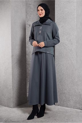 ست گرمکن حجاب طوسی زنانه رگولار Alvina - کد 885639847