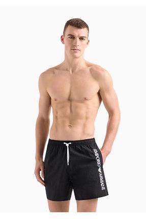 شلوارک ساحلی مشکی مردانه پلی آمید Emporio Armani - کد 853995099
