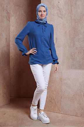 بلوز حجاب سرمه ای زنانه رگولار Alvina - کد 848013365