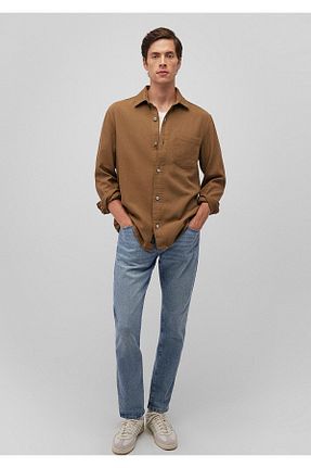 پیراهن قهوه ای مردانه رگولار Mavi - کد 870307694