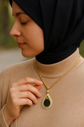 گردنبند جواهر زرد زنانه روکش طلا eriha - کد 925234177