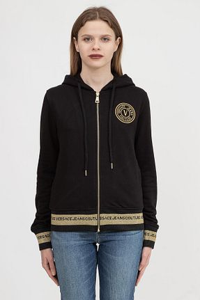 سوئیشرت مشکی زنانه ساده VERSACE JEANS COUTURE - کد 280593847