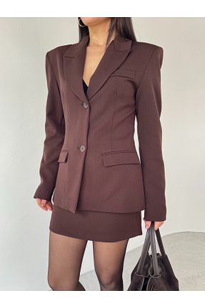 ست بالاتنه و پائین تنه قهوه ای زنانه بافتنی Cappmoda - کد 925231393