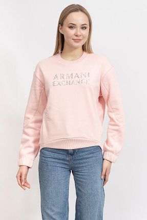 سوئیشرت صورتی زنانه ساده Armani Exchange - کد 877516726