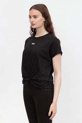 تیشرت مشکی زنانه یقه دوچرخه Dkny - کد 873390645