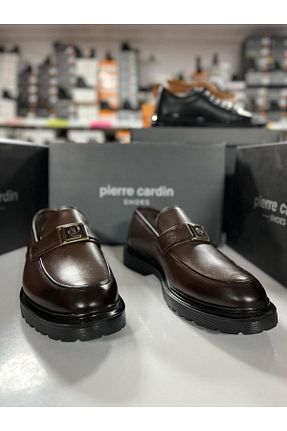 کفش کلاسیک قهوه ای مردانه چرم خالص Pierre Cardin - کد 925238103