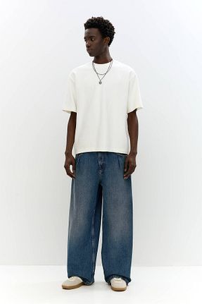 شلوار جین آبی مردانه پاچه گشاد Pull & Bear - کد 925277332