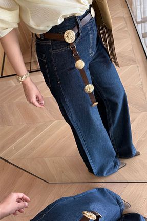 شلوار جین آبی زنانه پاچه گشاد Özge Özgenç - کد 925288928