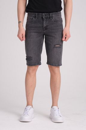 شلوارک و برمودا طوسی مردانه رگولار muzzo jeans - کد 925267754
