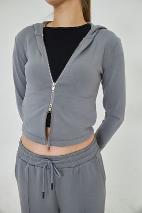 سوئیشرت طوسی زنانه ساده GIA - ART - کد 925830587