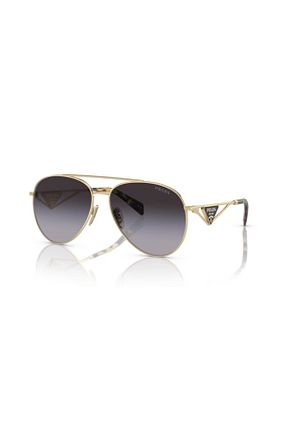 عینک آفتابی طلائی زنانه UV400 Prada - کد 748666346