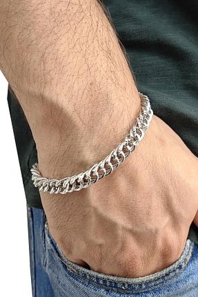 دستبند استیل (فولاد) طوسی مردانه استیل (فولاد) Chavin - کد 32919770