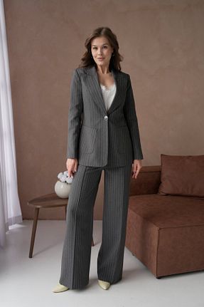 کت و شلوار طوسی زنانه بافتنی nodilife - کد 925293143