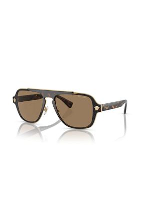 عینک آفتابی قهوه ای زنانه پلاریزه Versace - کد 748665224