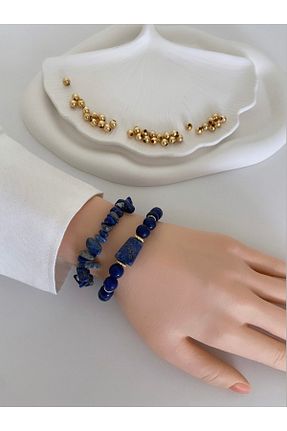 دستبند جواهر سرمه ای زنانه سنگ طبیعی TARZ-I TAKI - کد 925320587