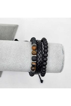 دستبند جواهر مشکی زنانه چرم Noyan Tasarım - کد 925300786