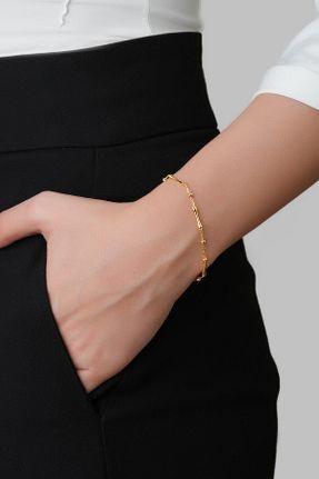 دستبند نقره زرد زنانه 925 عیار So Chic - کد 838143267