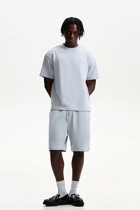 تیشرت آبی مردانه Relaxed Bershka - کد 925284017