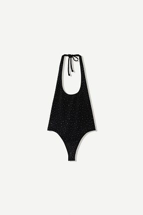 بادی مشکی زنانه یقه دگاژه Bershka - کد 925326073