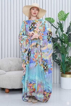 لباس حجاب آبی زنانه سایز بزرگ Eceyaman moda - کد 925325551