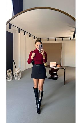 دامن مشکی زنانه بافتنی Sezgi Tekin - کد 925324644