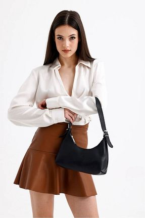 کیف دوشی مشکی زنانه چرم مصنوعی Madame - کد 901595492