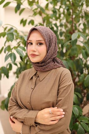 روسری زرشکی پنبه ای Silk Home - کد 879485948