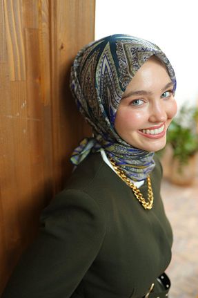روسری سرمه ای پنبه ای Silk Home - کد 888163184