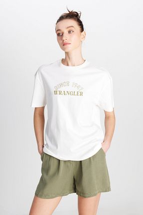 تیشرت سفید زنانه رگولار Wrangler - کد 925350061